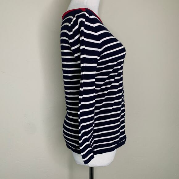 Lauren Ralph Lauren Striped Boat Neck Sweater Sz  Medium Preppy Cottage - Picture 4 of 8